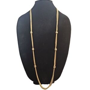 Chico's Mulistrand Long Gold Necklace